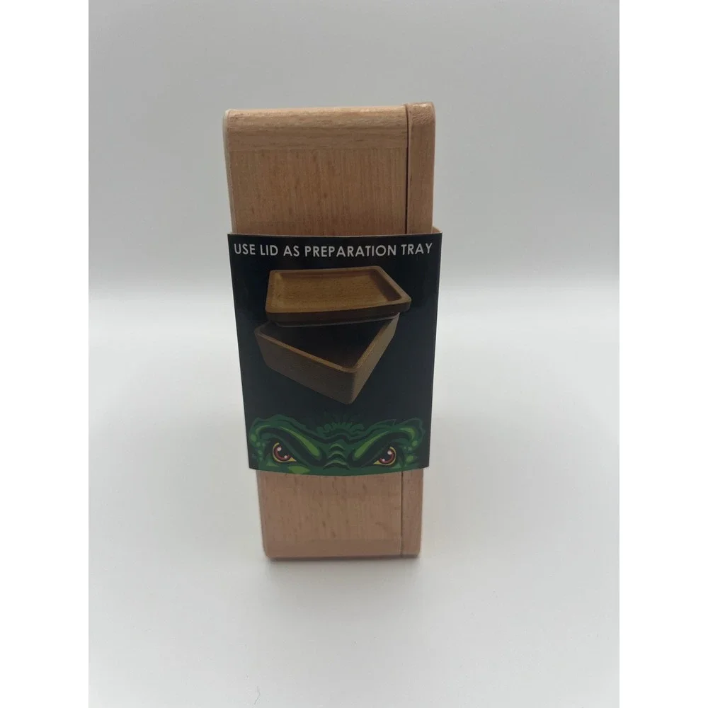SmokeZilla Wood Box Airtight Seal Curved Lid Preparation Tray Natural Wood 25100